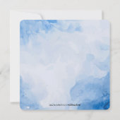 Temple Wedding Empfang Invite-Blue Wassercolor Einladung (Rückseite)