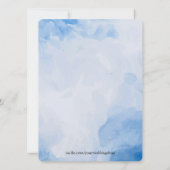 Temple Wedding & Empfang Invite-Blue Wasserfarbe Einladung (Rückseite)