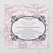 Temple Wedding Empfang laden rosa Krönung ein Einladung (Vorne/Hinten)