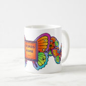 Templed Butterfly & Blume Design COFFEE TASSE (VorderseiteRechts)