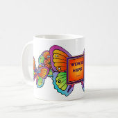 Templed Butterfly & Blume Design COFFEE TASSE (Vorderseite Links)