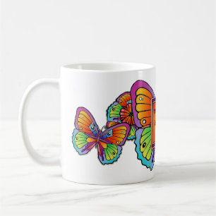 Templed Butterfly & Blume Design COFFEE TASSE