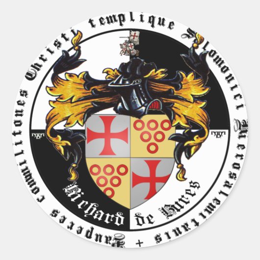 Templer Großmeister Richard de Bures Aufkleber (Vorderseite)