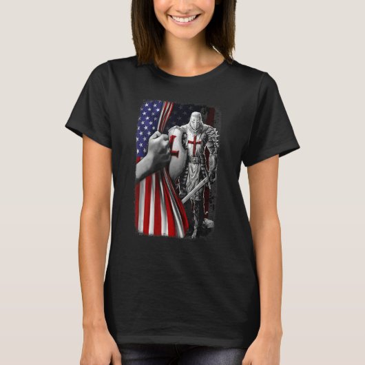 Templer Ich Bin Ein Kind Gottes Ein Krieger Christ T-Shirt (Vorderseite)