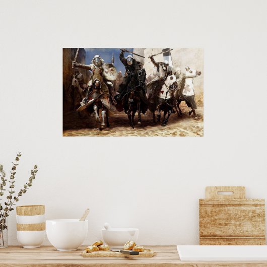 Templer reiten Attacke Poster (Küche)