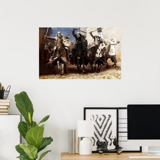 Templer reiten Attacke Poster (Heimbüro)