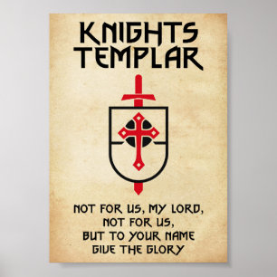 Templer Ritter Vintage Kreuz Mittelalter Kunst Poster