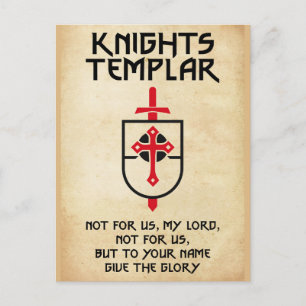 Templer-Ritter Vintage-Kreuz Mittelalter Kunst Postkarte