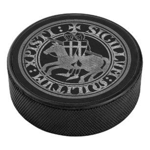 Templer-Siegel Zwei Ritter Pferd Medaillon Eishockey Puck