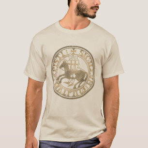 Templer-Siegel Zwei Ritter Pferd Medaillon T-Shirt