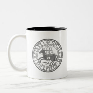 Templer-Siegel Zwei Ritter Pferd Medaillon Zweifarbige Tasse