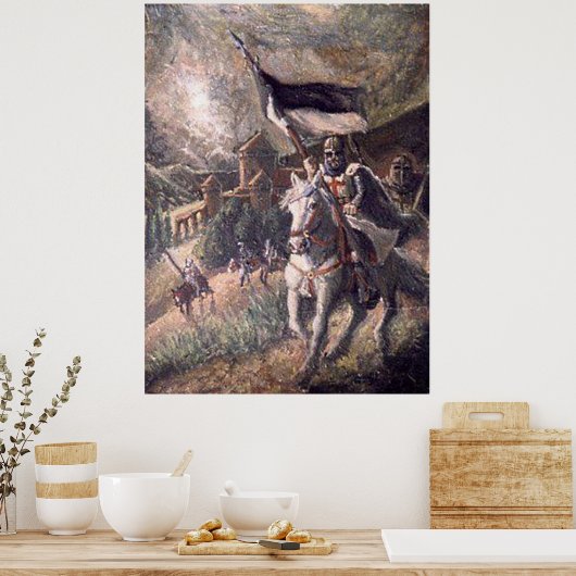 Templer vor einer Burg Poster (Küche)