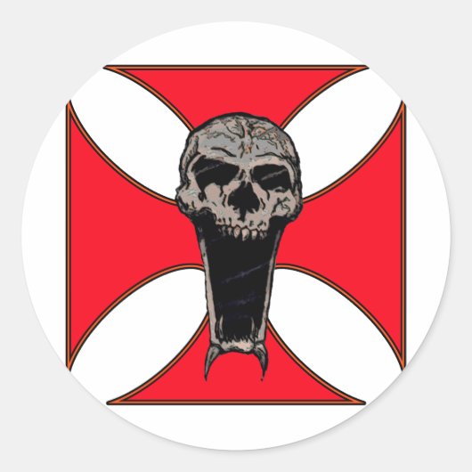 Templerkopfschädel Runder Aufkleber (Vorderseite)
