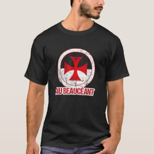 Templerkreuz Beauseant Schlachtruf Kreuzzug T-Shirt