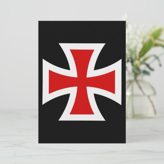 Templerkreuz Feiertagskarte (Stehend Vorderseite)