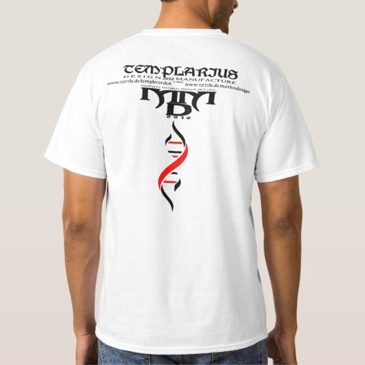 Templerkreuz mit Abzeichen  T-Shirt (Rückseite)