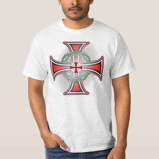 Templerkreuz mit Dornen T-Shirt (Vorderseite)