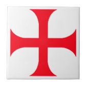 Templerroter Kreuz Fliese (Vorderseite)