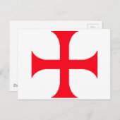 Templerroter Kreuz Postkarte (Vorne/Hinten)