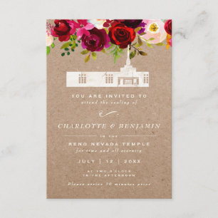 TEMPLETTKARTE   Reno Nevada Temple Wedding Begleitkarte