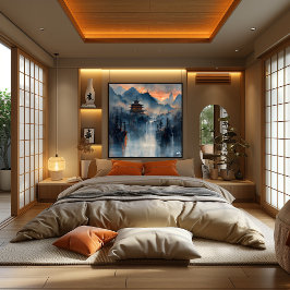 Templo en las Montañas: Impresionista y Realista Poster