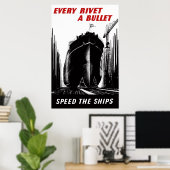 Tempo der Schiffe - jeder Rivet eine Kugel Poster (Heimbüro)