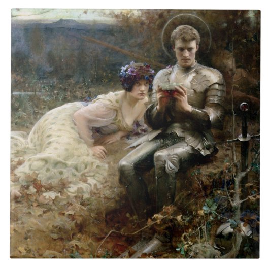 Tempo von Sir Percival (mittelalterlicher Ritter) Fliese (Vorderseite)