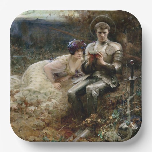 Tempo von Sir Percival (mittelalterlicher Ritter) Pappteller (Vorderseite)