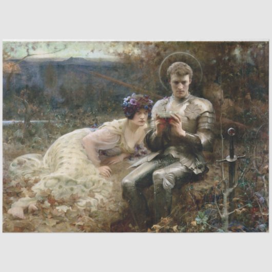 Tempo von Sir Percival (mittelalterlicher Ritter) Seidenpapier (Vorderseite)