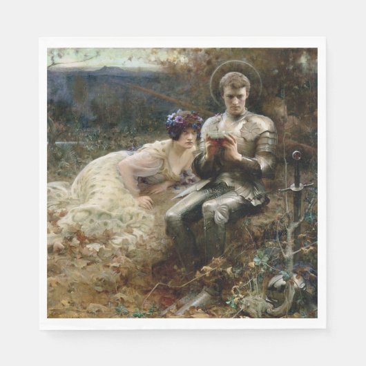 Tempo von Sir Percival (mittelalterlicher Ritter) Serviette (Vorderseite)