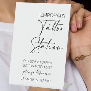 Temporary Tattoo Station Gastgeschenk Hochzeit Sockelschild