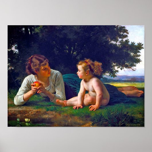 Temptation, Bouguereau Poster (Vorne)
