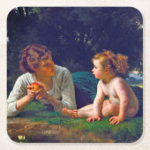 Temptation, Bouguereau Rechteckiger Pappuntersetzer (Vorderseite)