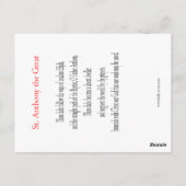 Temptation der Anthony-Gebetskarte Postkarte (Rückseite)