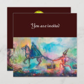 TEMPTATION-Monogramm-Edelstein gelb Einladung (Vorne/Hinten)