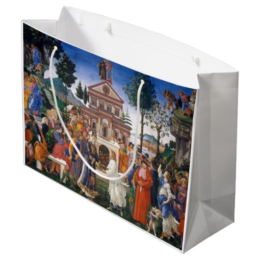 Temptationen Christi, Sandro Botticelli Große Geschenktüte (Rückseite Schrägansicht)
