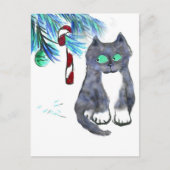 Tempting Candy Cane for Kitty Postkarte (Vorderseite)