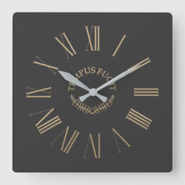 Tempus Fugit Black Acrylic Wall Clock Quadratische Wanduhr
