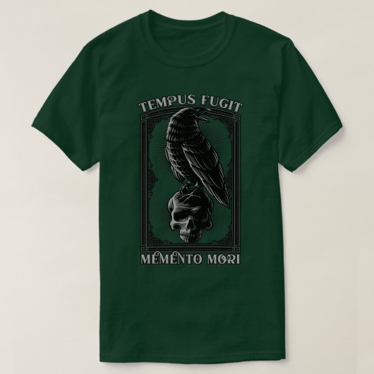Tempus Fugit Memento Mori Latin Phrase Gift T-Shirt (Design vorne)