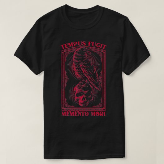 Tempus Fugit Memento Mori Latin Phrase Premium T-Shirt (Design vorne)