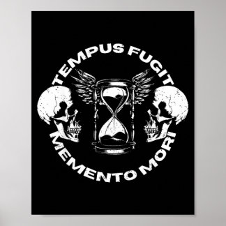 Tempus Fugit Memento Mori Skull Gothic Design Poster