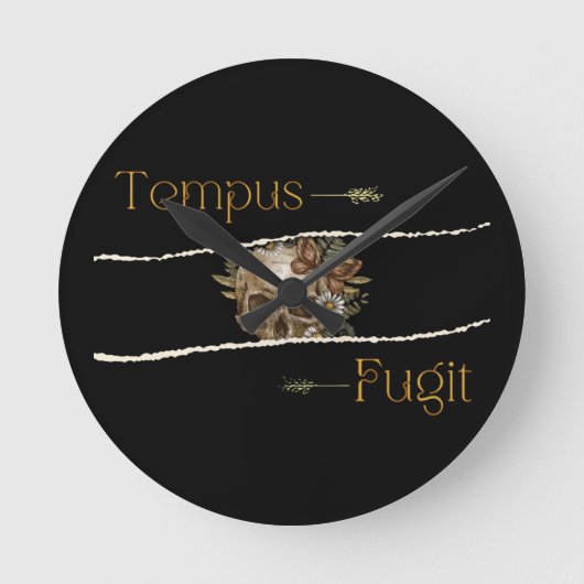 Tempus fugit runde wanduhr (Vorderseite)
