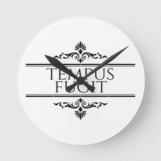 Tempus Fugit Runde Wanduhr (Vorderseite)