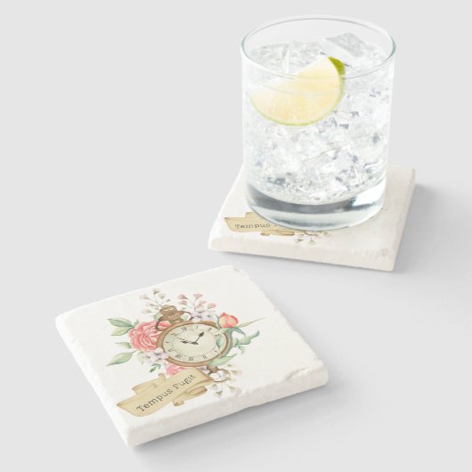 Tempus Fugit Steinuntersetzer (Seitenansicht)