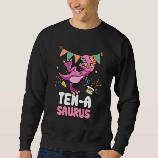 Ten a saurus Dinosaur  Cute Kiddo Rex Sweatshirt (Vorderseite)