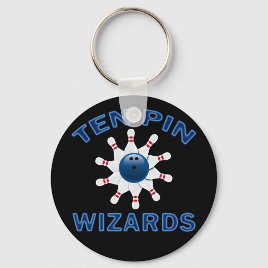 TEN-BUTTON-WIZARDS - NAME DES BOWLINGS SCHLÜSSELANHÄNGER (Vorderseite)