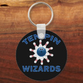 TEN-BUTTON-WIZARDS - NAME DES BOWLINGS SCHLÜSSELANHÄNGER (Vorderseite)