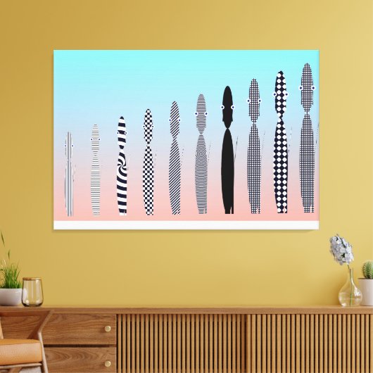 Ten Cat's Geometric Pattern Design  Leinwanddruck (Insitu (Wohnzimmer))