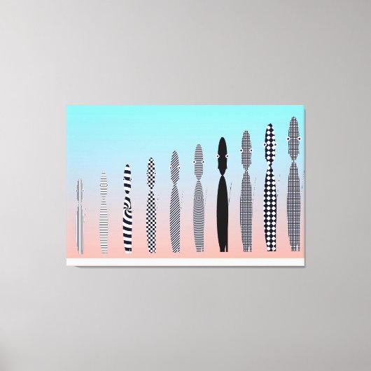 Ten Cat's Geometric Pattern Design  Leinwanddruck (Vorderseite)