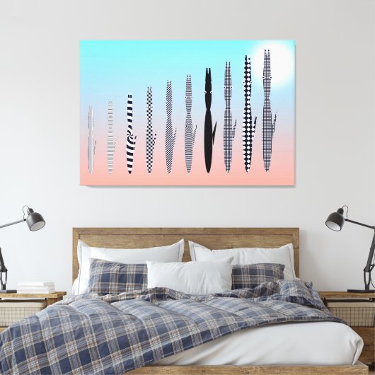 Ten Cat's Geometric Pattern Leinwanddruck (Insitu (Schlafzimmer))